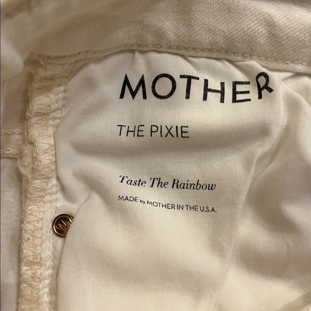 MOTHER Pixie Rainbow Button Jeans in White Size 26 - Picture 8 of 9